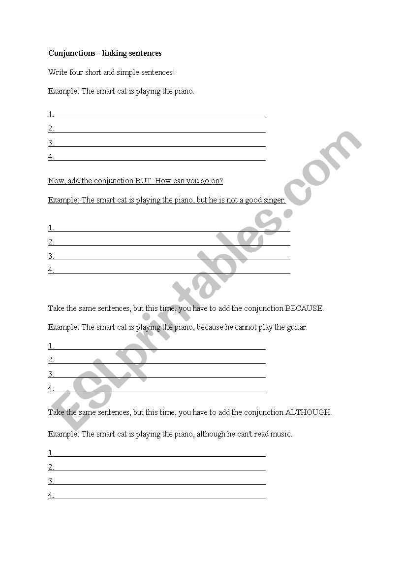 Conjunctions worksheet