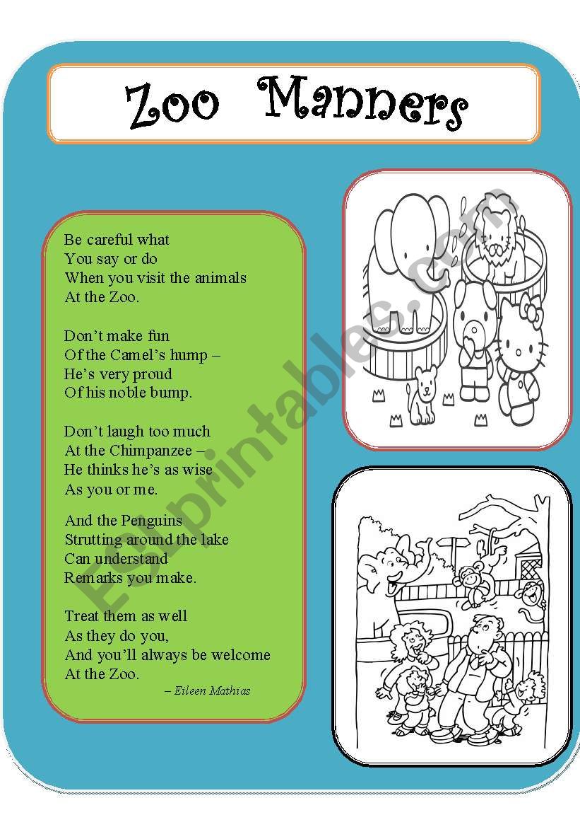 Poem Comprehension worksheet