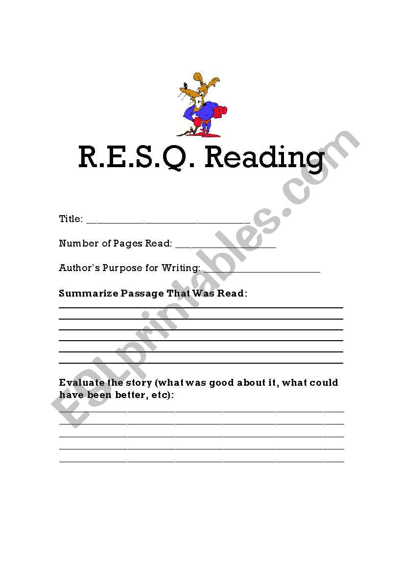 R.E.S.Q Reading worksheet