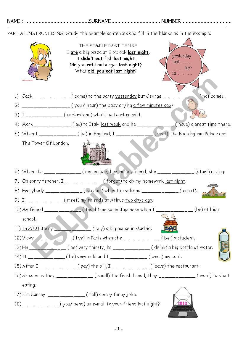 Simple Past worksheet