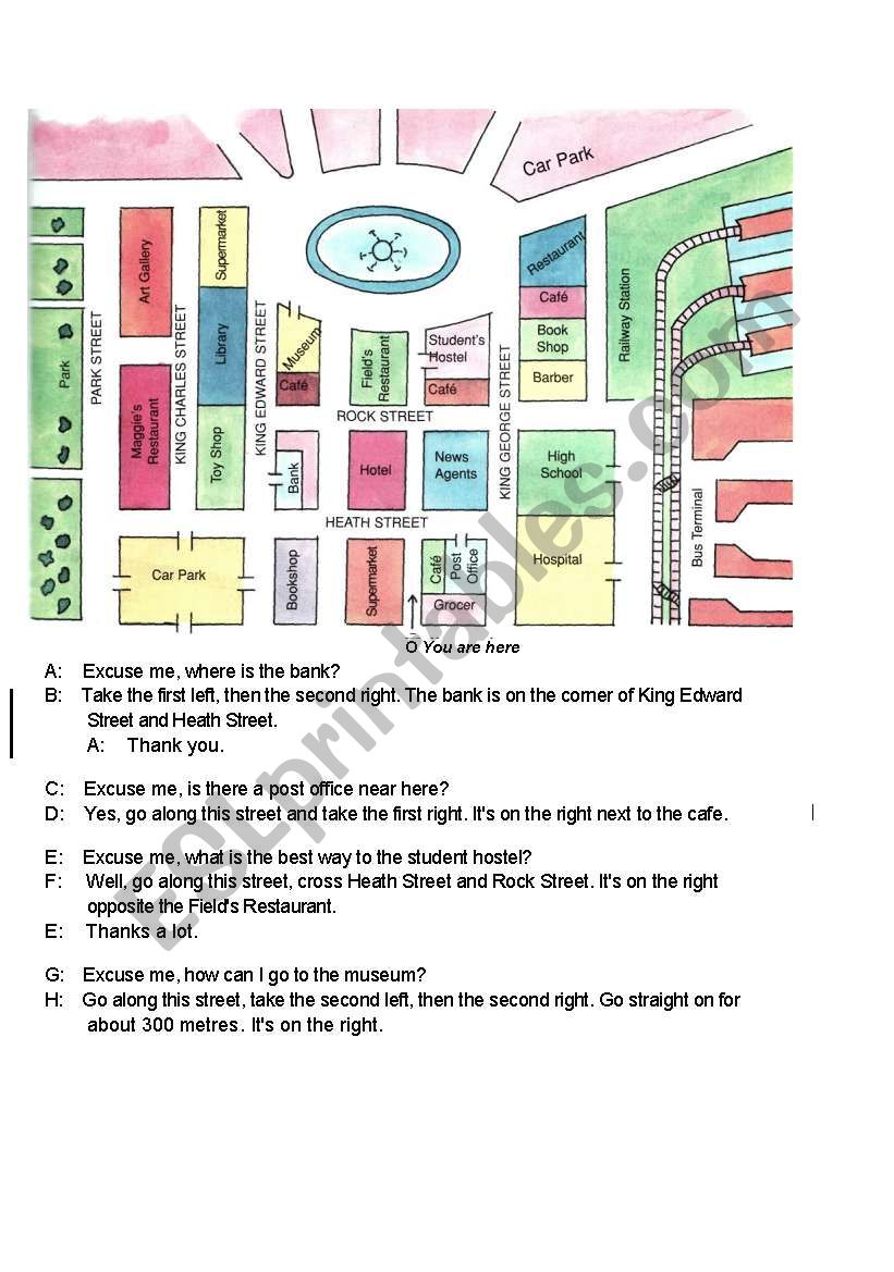 GIVING DIRECTIONS AND PREPOSITION OF PLACES