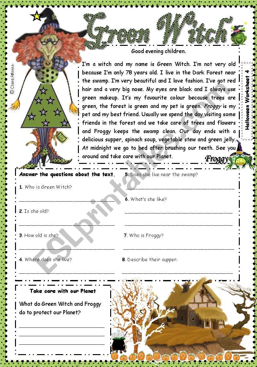 Green Witch  worksheet