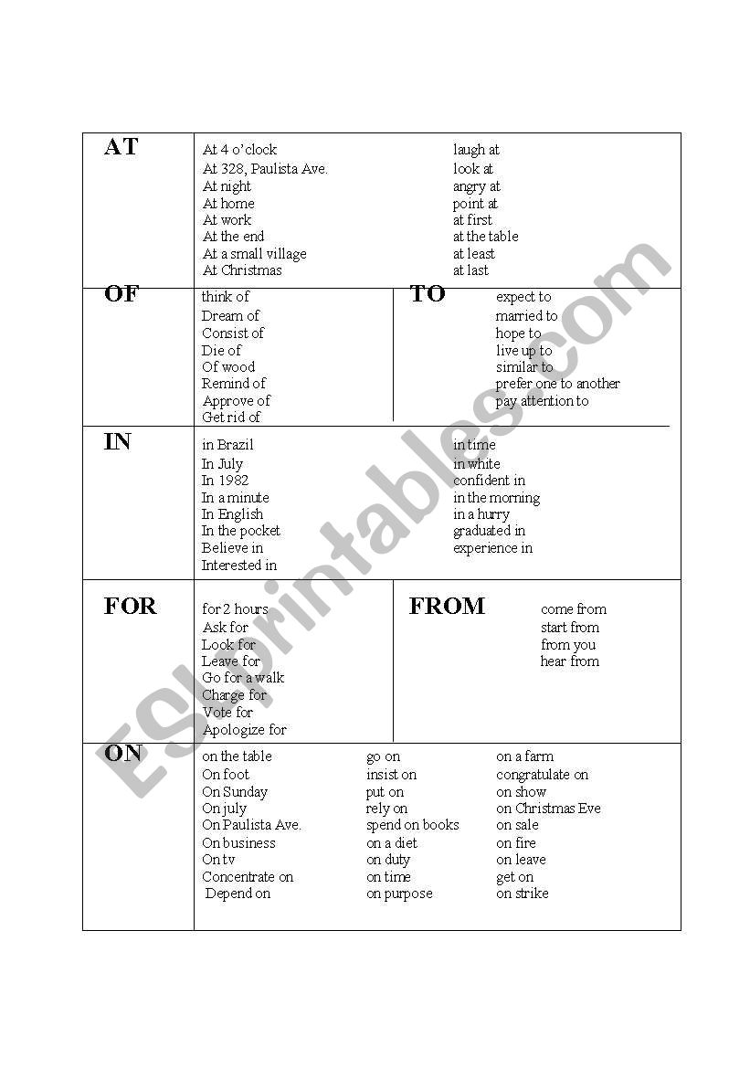 prepositions esl worksheet by mariarduini