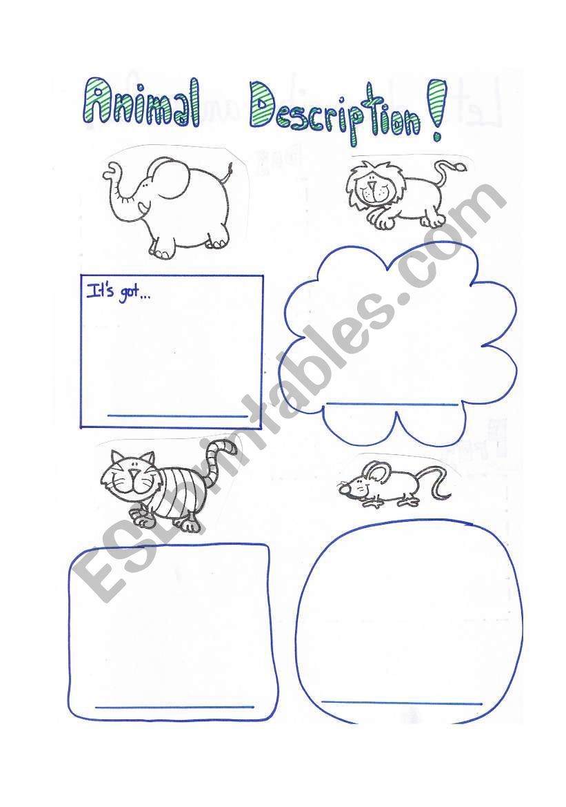 Describing animals 2 worksheet