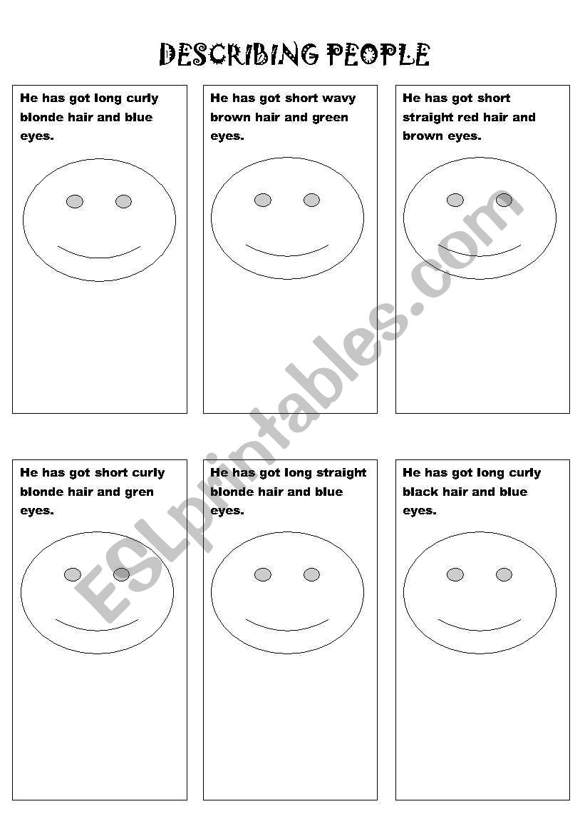 Describing People worksheet