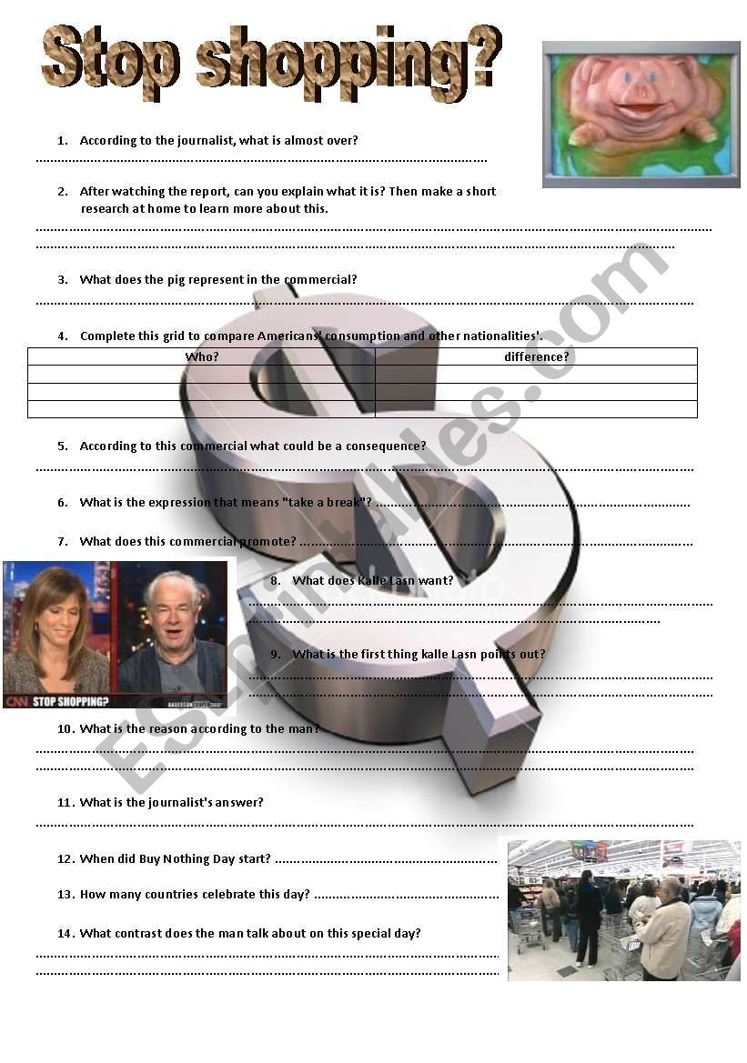 Video: Buy nothing day worksheet