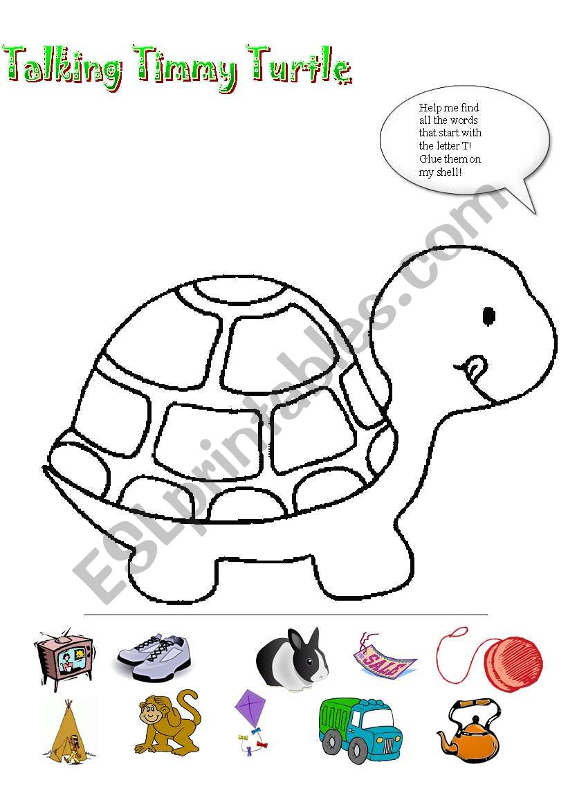 Talking Timmy Turtle worksheet
