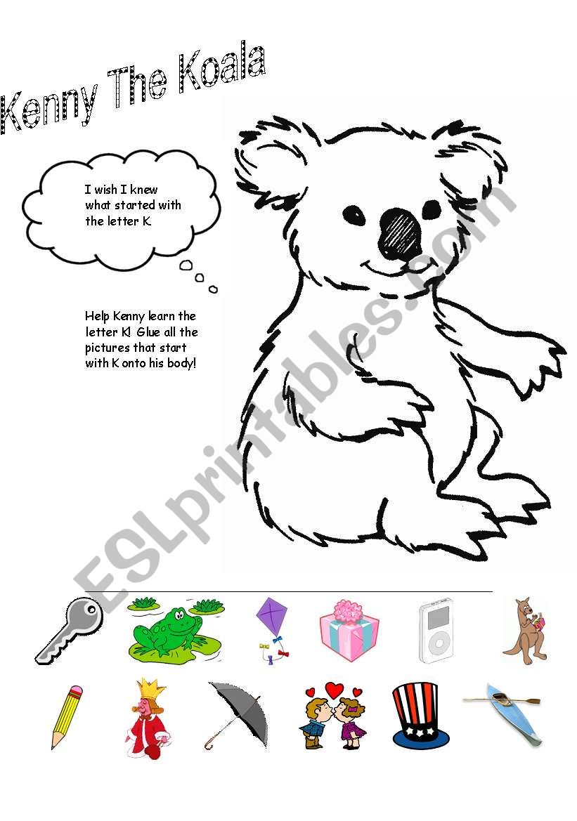 Kenny The Koala worksheet