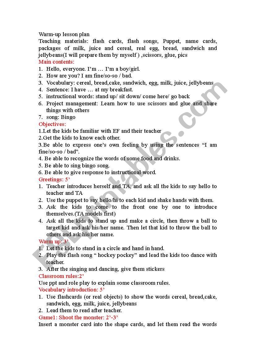 my breakfast worksheet