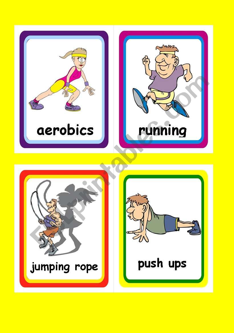 Fitness Flashcards worksheet