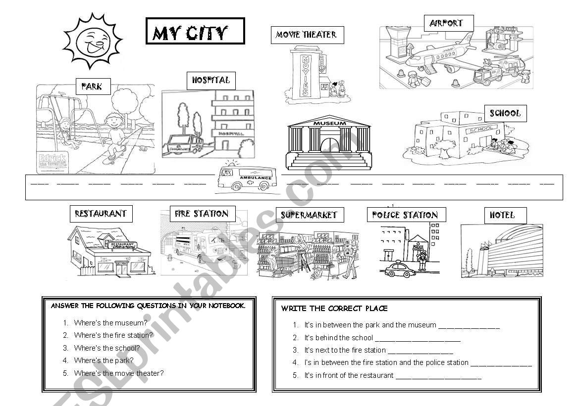MY CITY worksheet