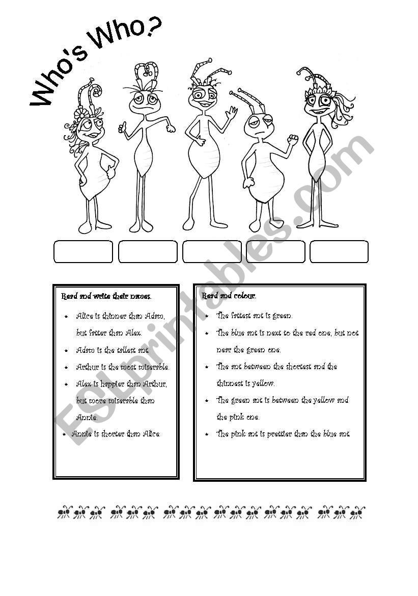 Whos Who? worksheet