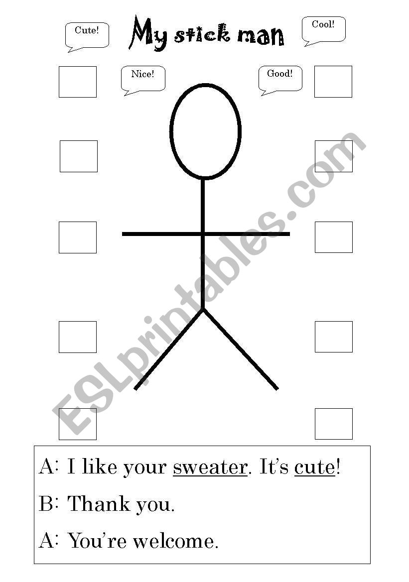 My stick man worksheet