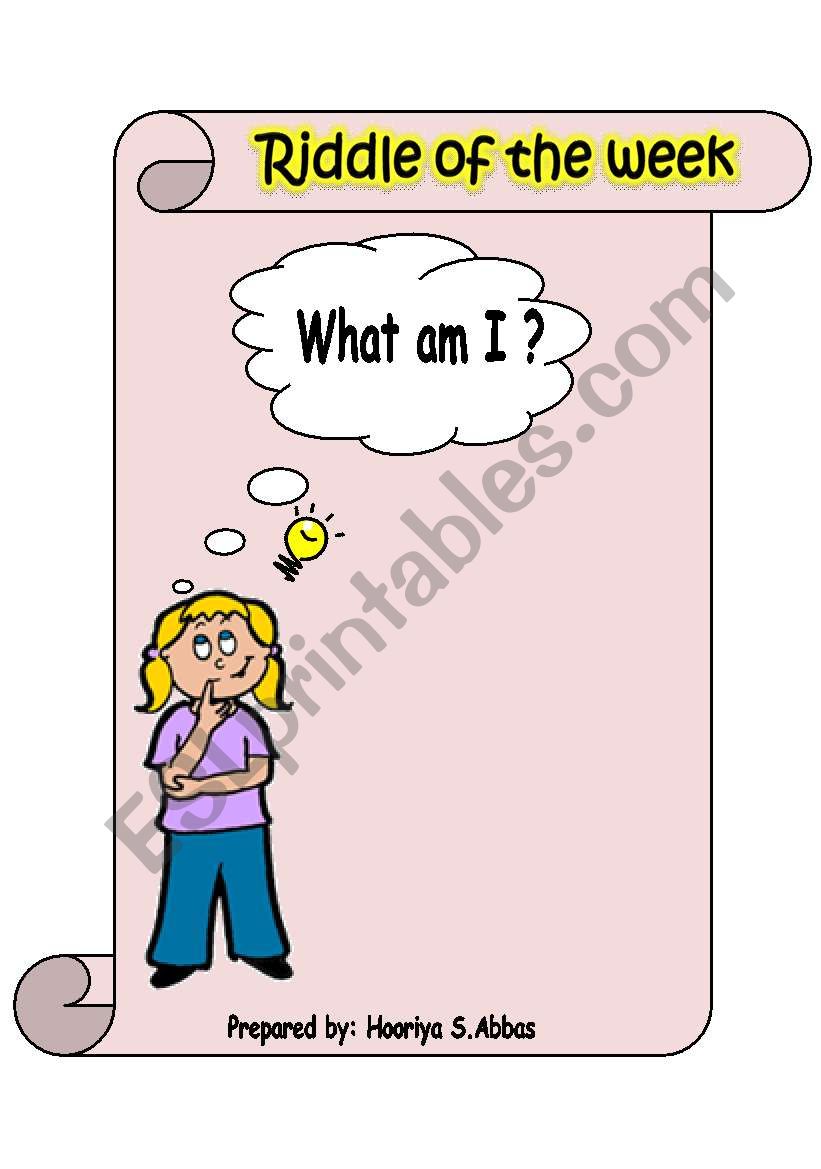 Riddle of the week worksheet