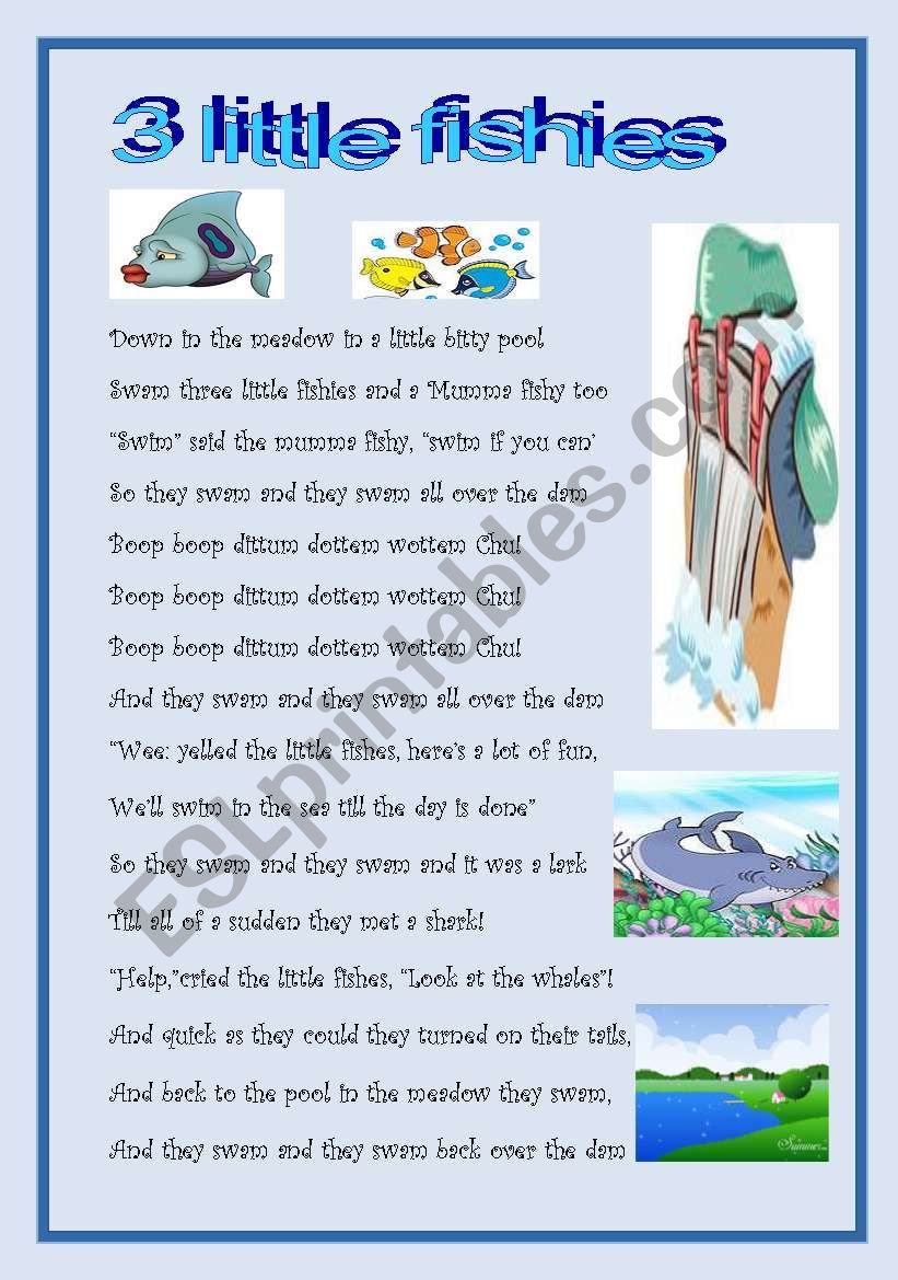 3 little fishies worksheet