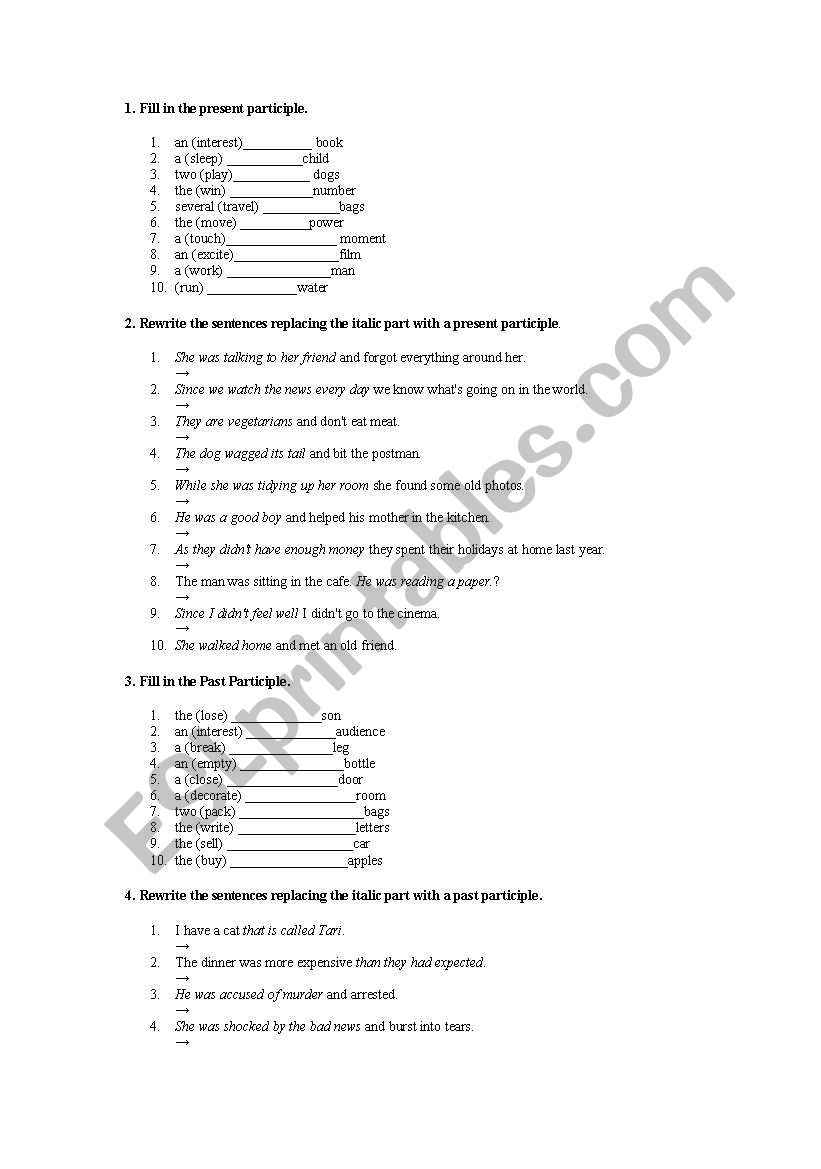 mixed type exercises worksheet
