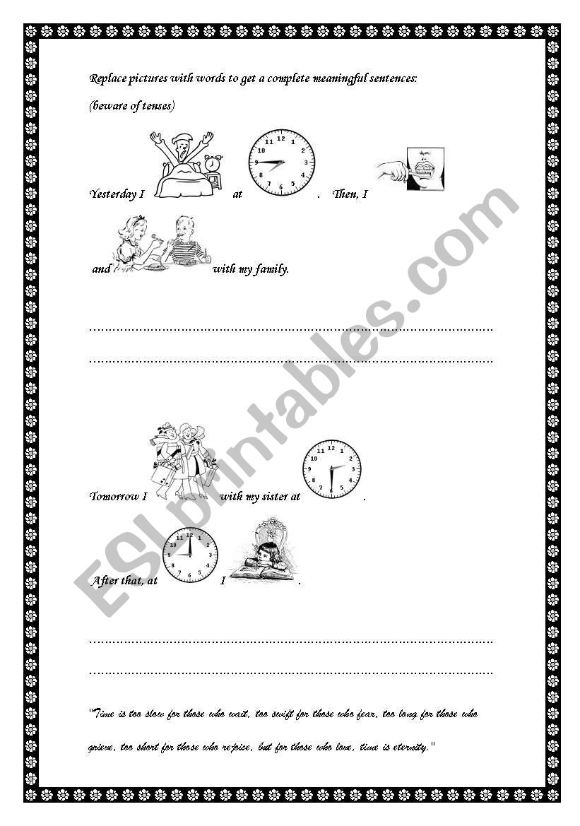 past and future in time worksheet