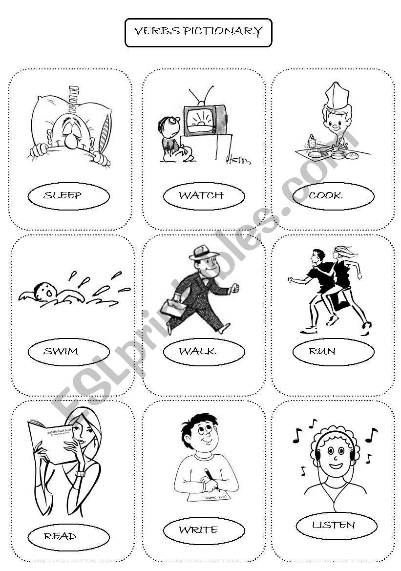 verbs pictionary 1 worksheet