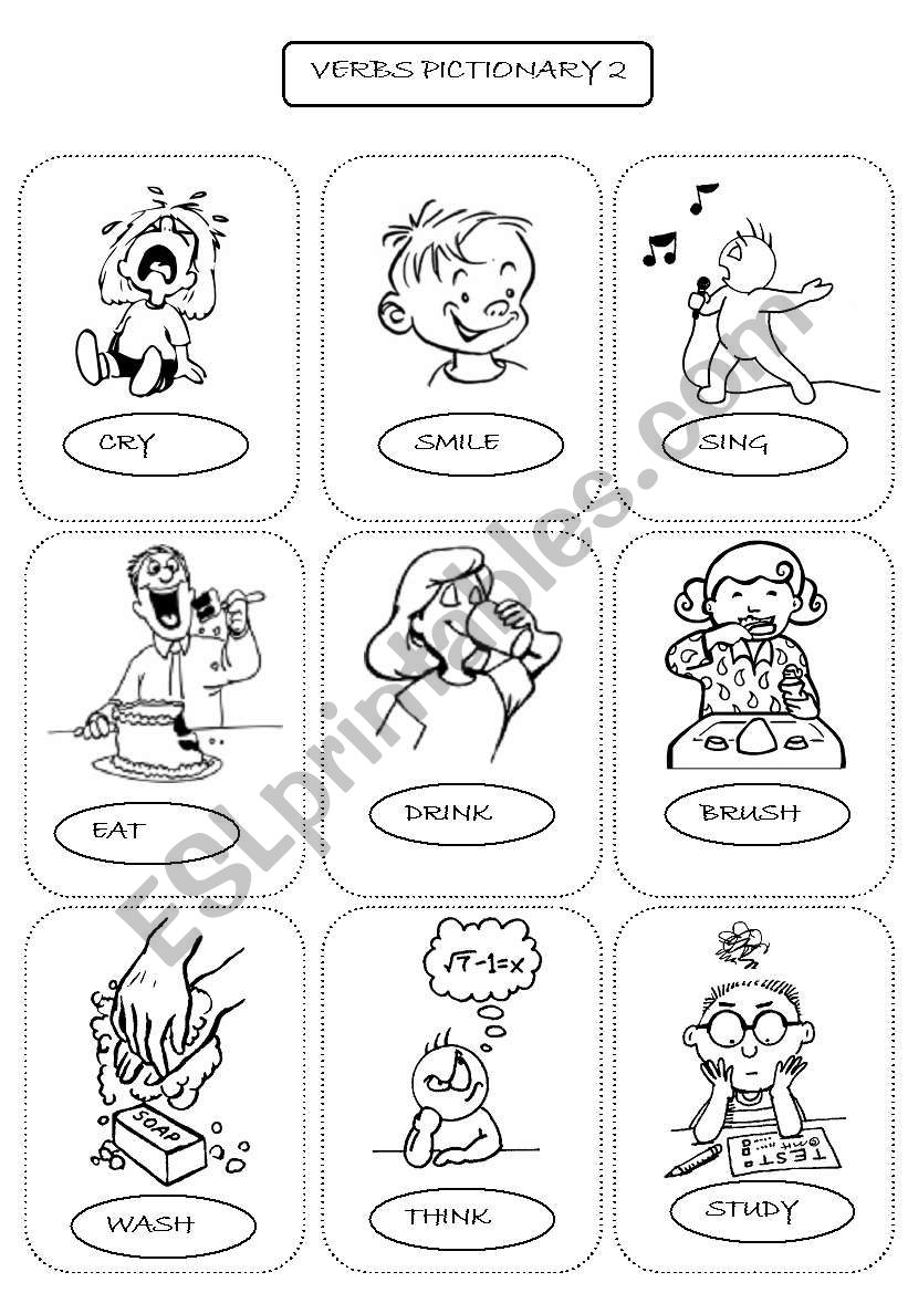 verbs pictionary 2 worksheet