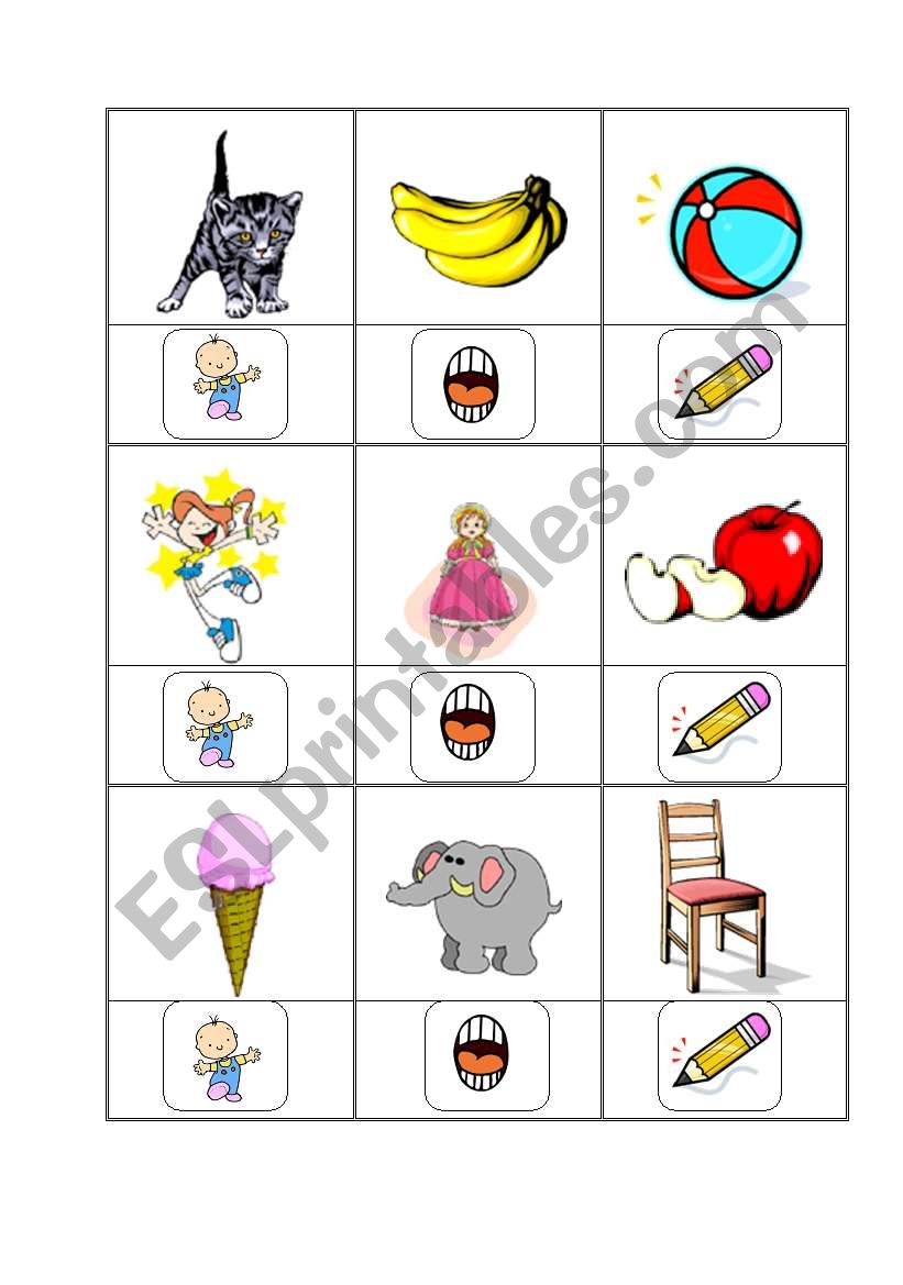 Speak, act and draw worksheet