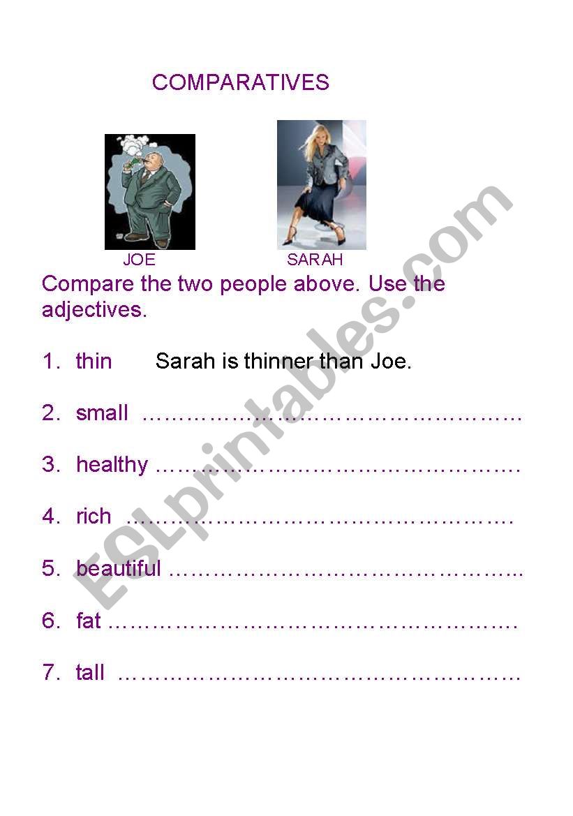 COMPARATIVES - COMPARE 2 PEOPLE