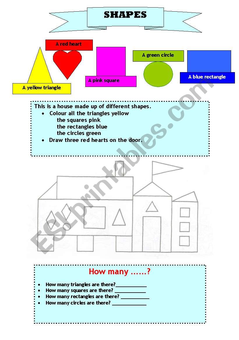 Shapes and colours worksheet