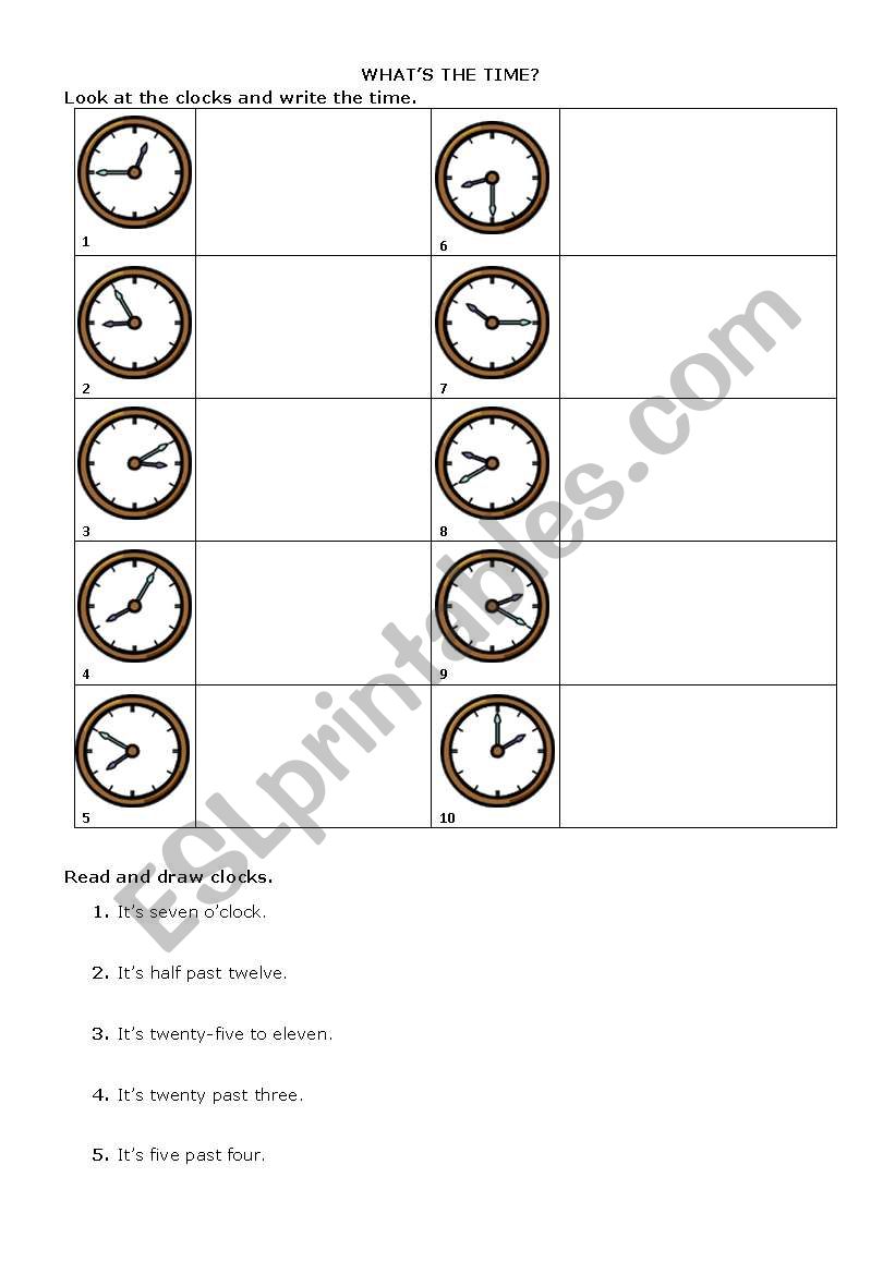 the time worksheet