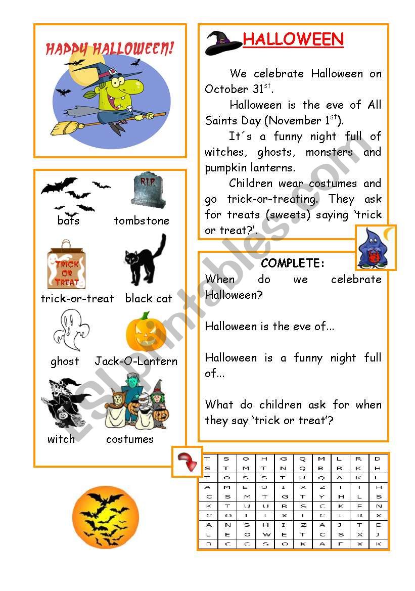 hallowen worksheet