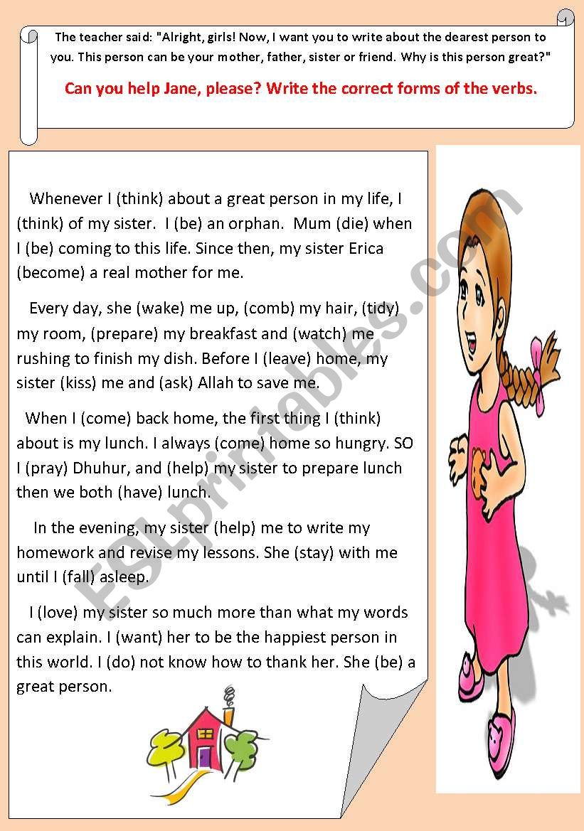 Simple Present Tense for Routines ( a story)