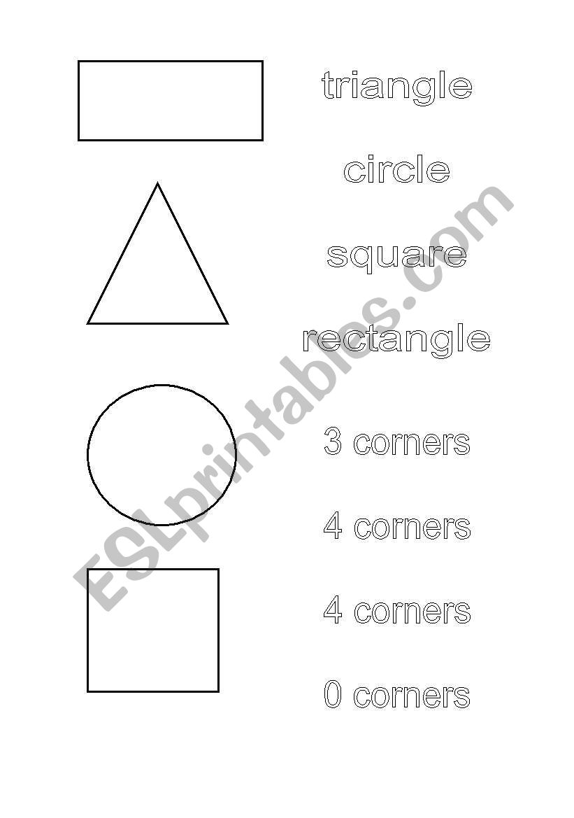 Match 2D shapes worksheet