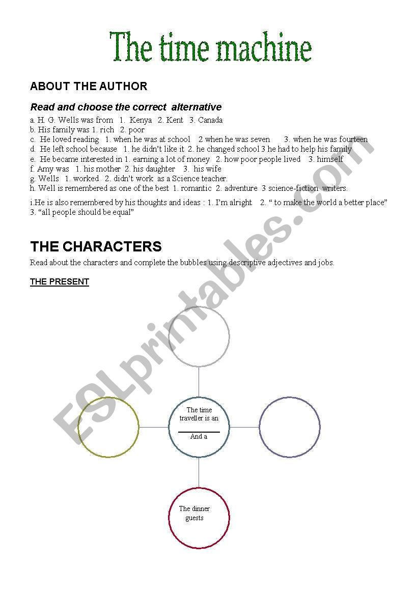 The time machine part 1 worksheet