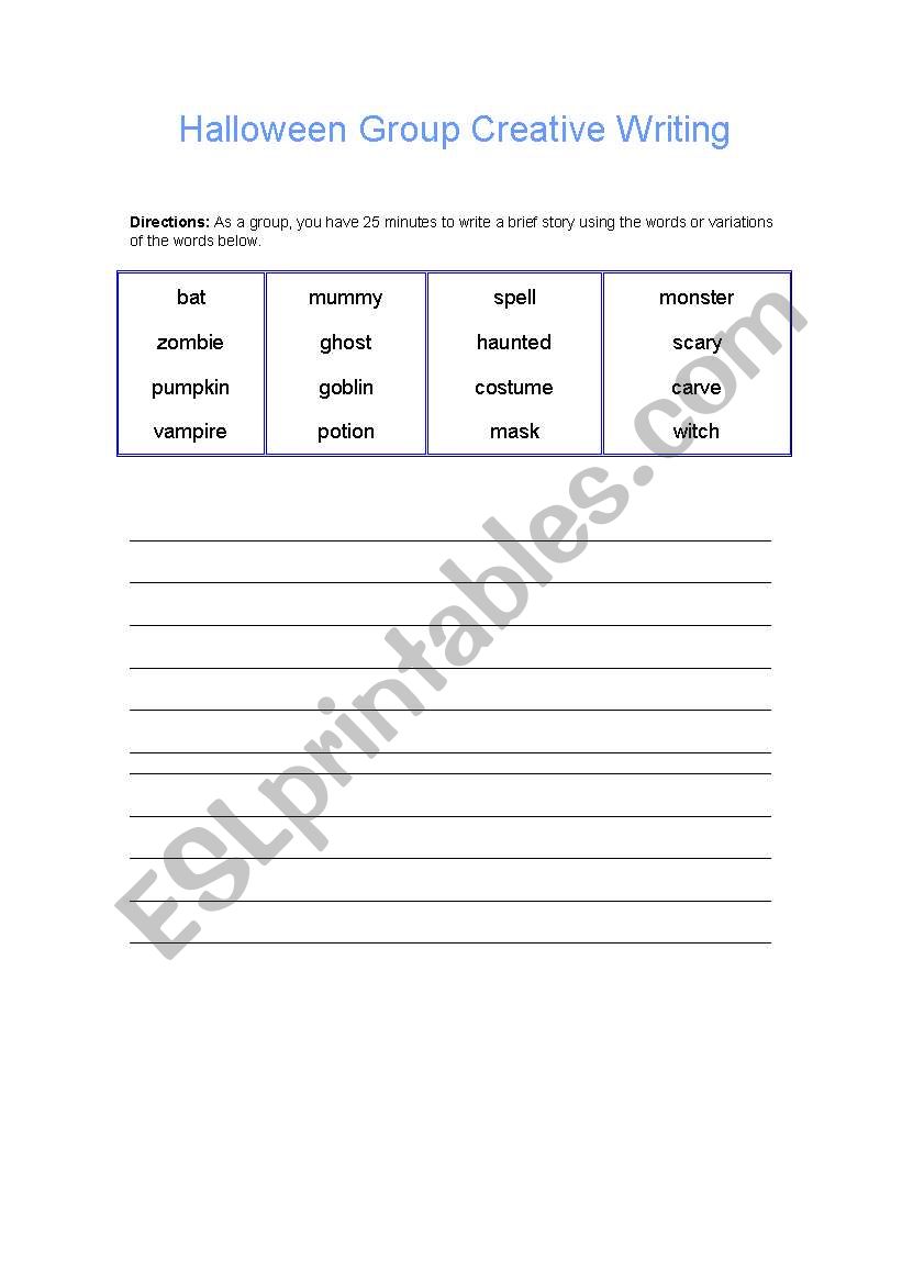 Halloween  Writing worksheet