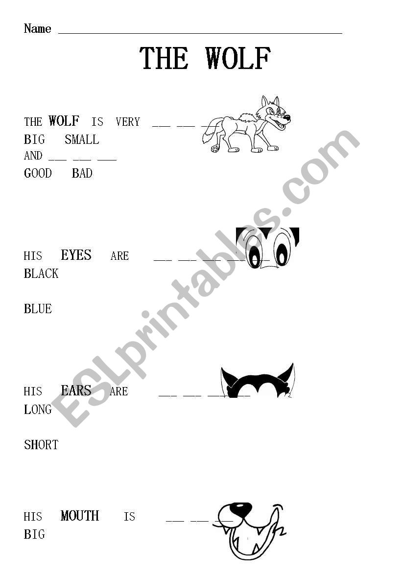 THE WOLF worksheet