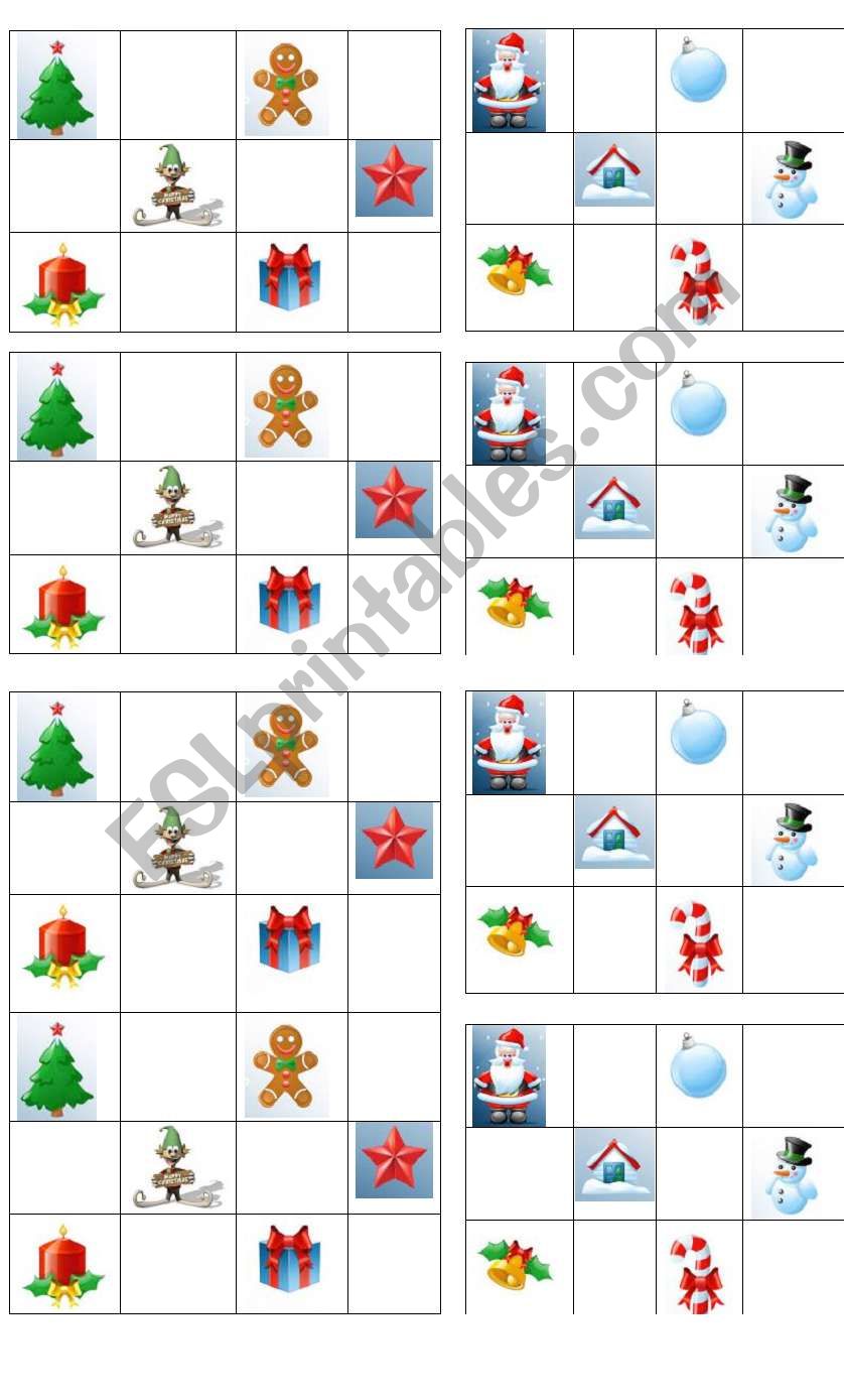 Christmas Bingo worksheet