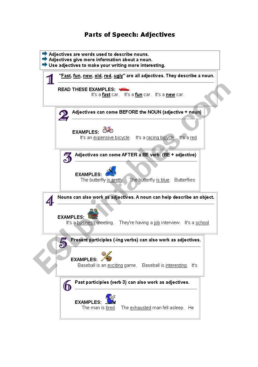 adjectives worksheet