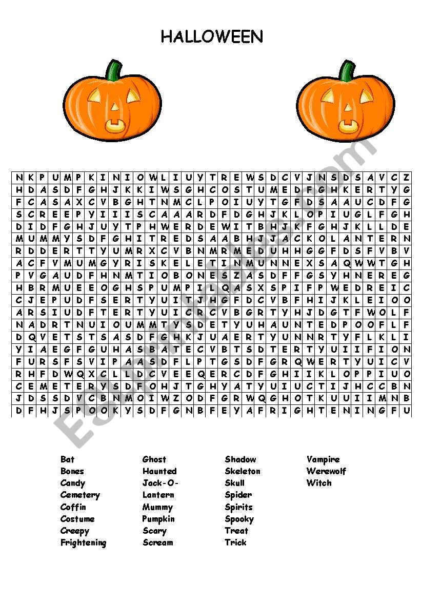 Halloween-Wordsearch worksheet