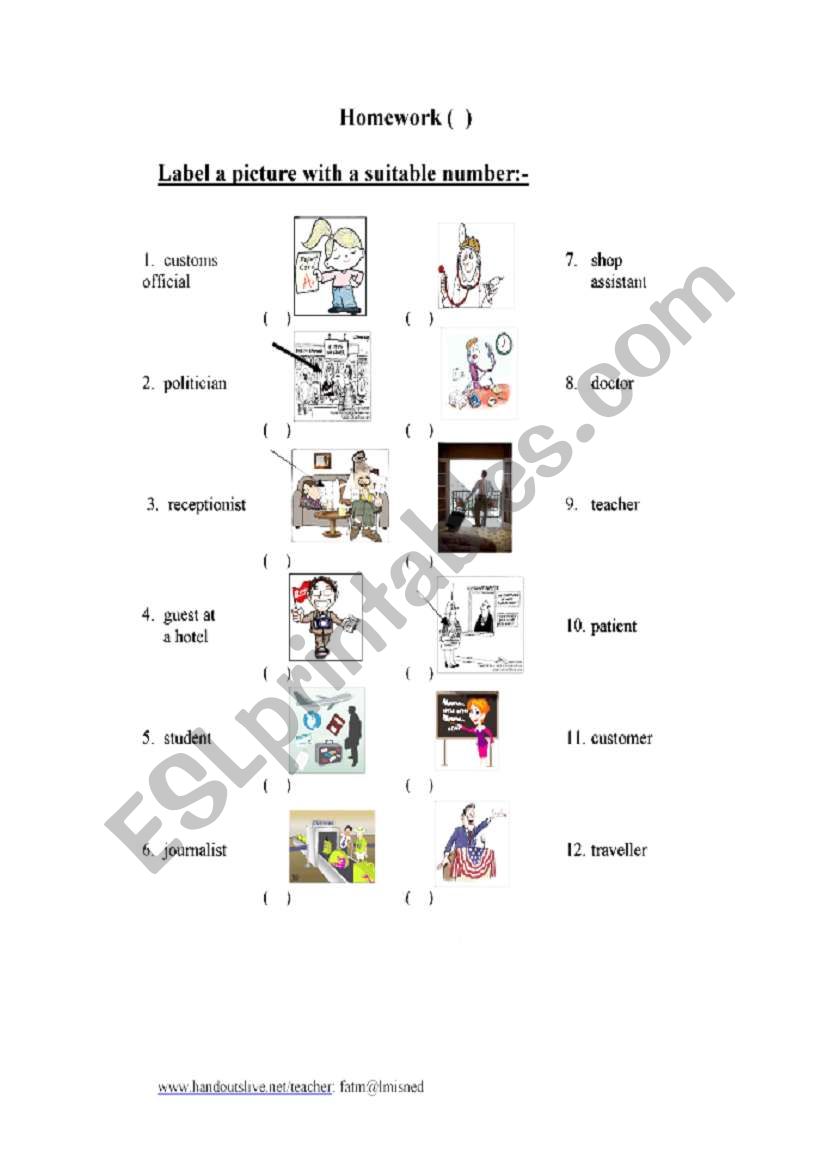 Jobs worksheet