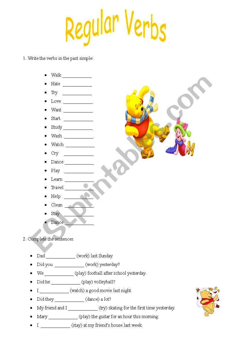 Regular Verbs worksheet