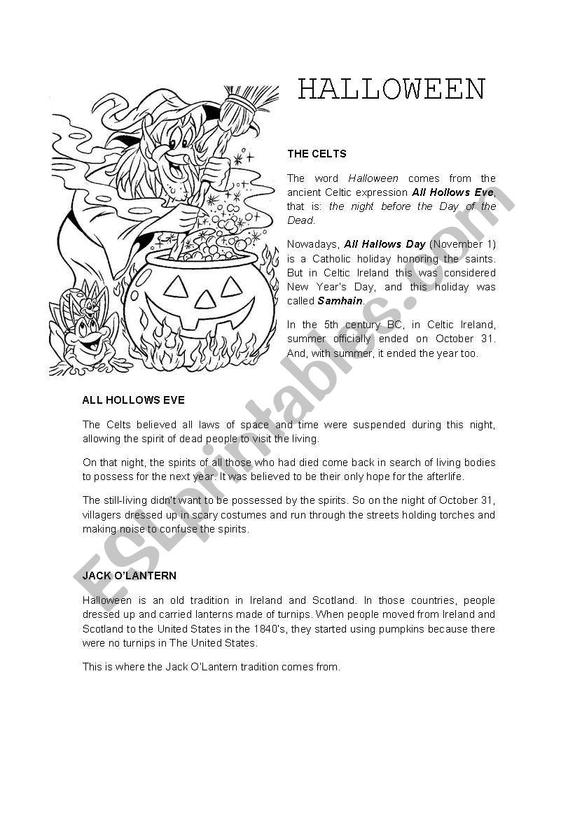 Halloween worksheet