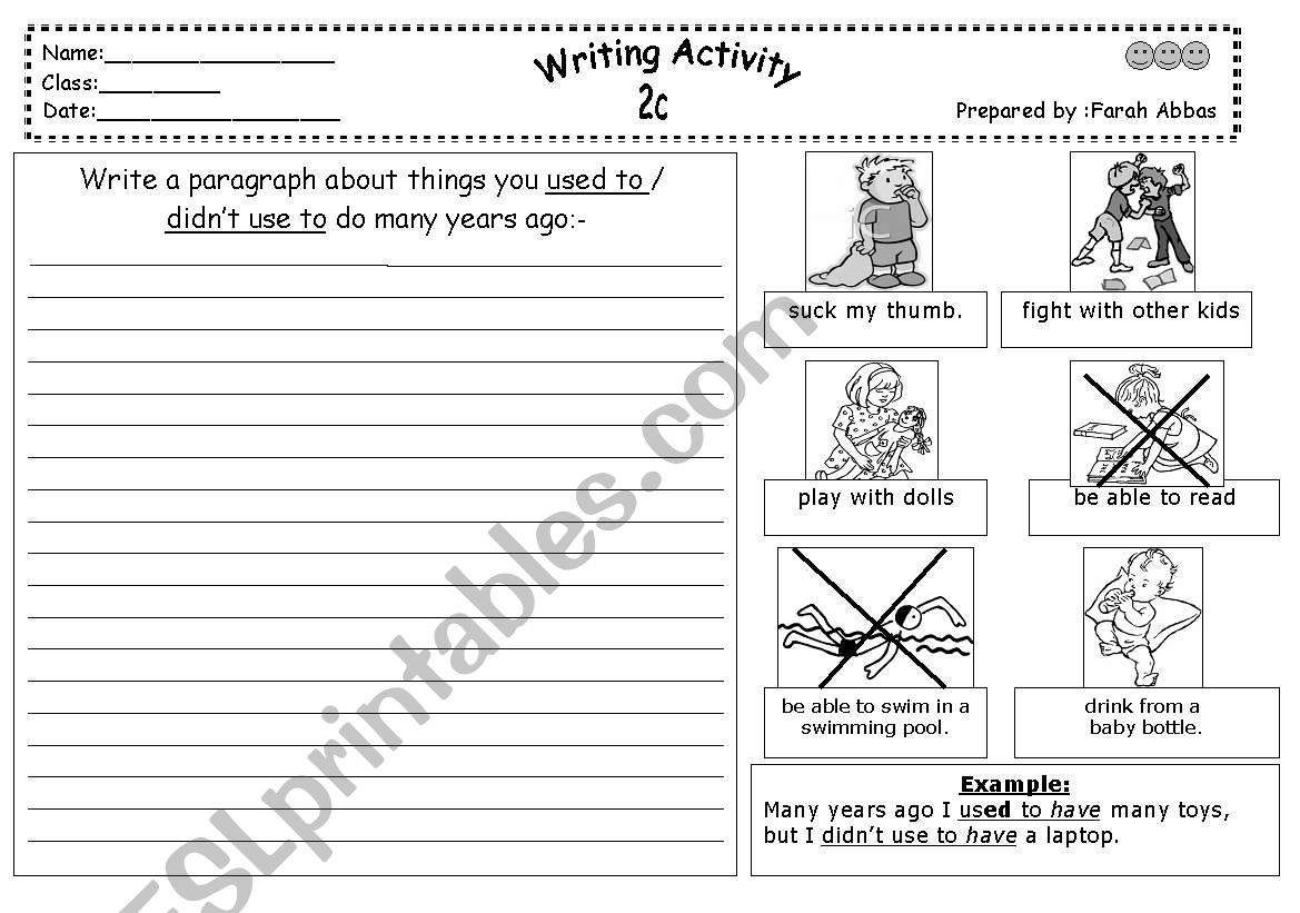 used todidn´t use to ESL worksheet by batinga78