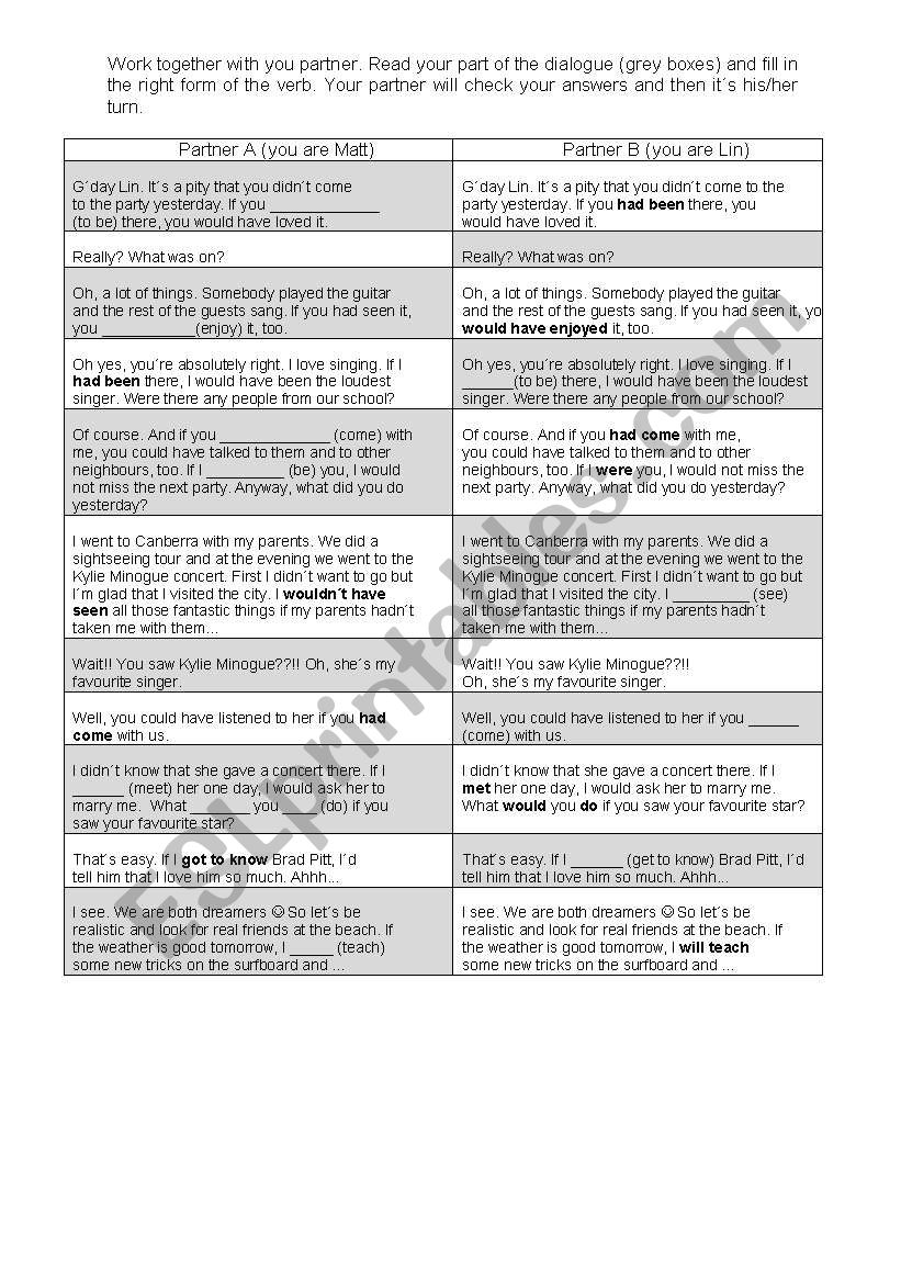 tandem activity conditional sentences 3