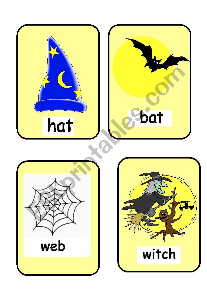 Halloween flashcards worksheet