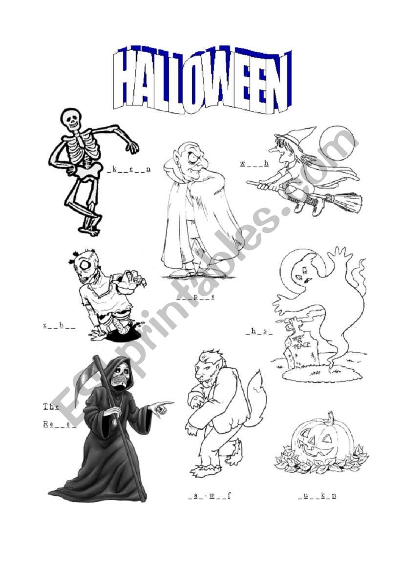 Halloween worksheet