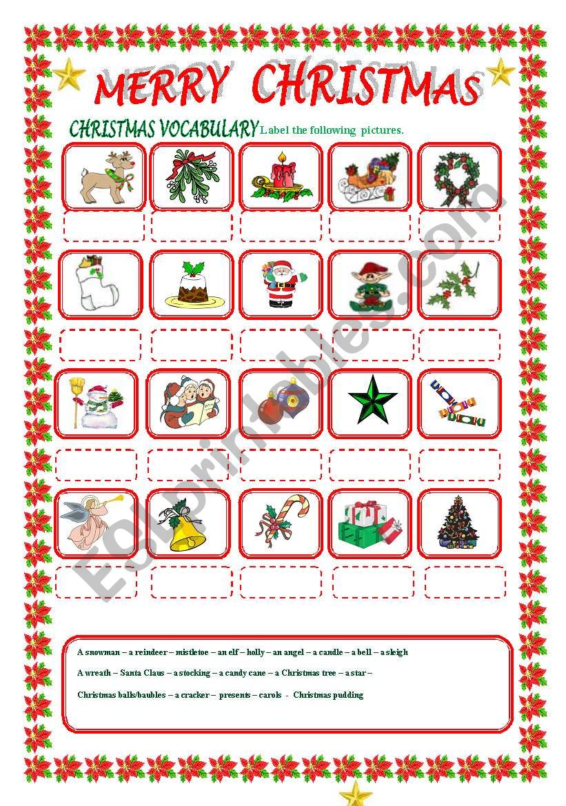 MERRY CHRISTMAS ( part 1) worksheet