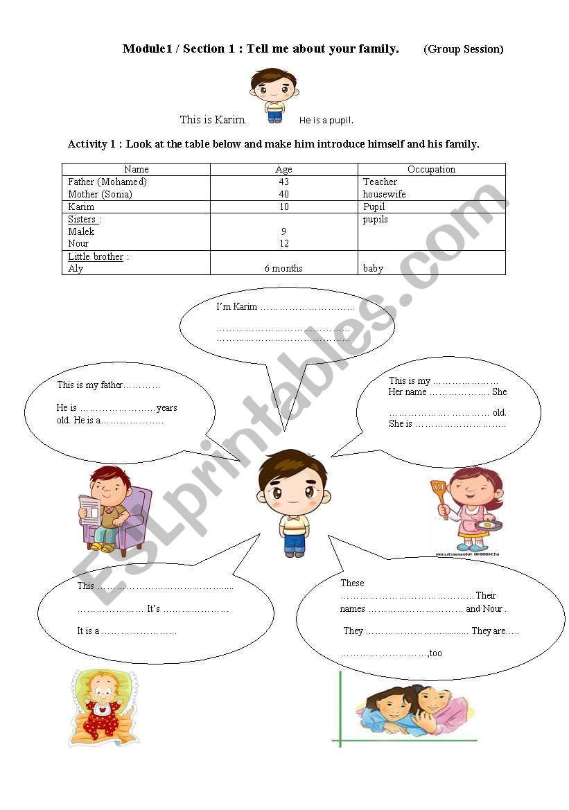 Tell me about your family worksheet Tell me about your family worksheet