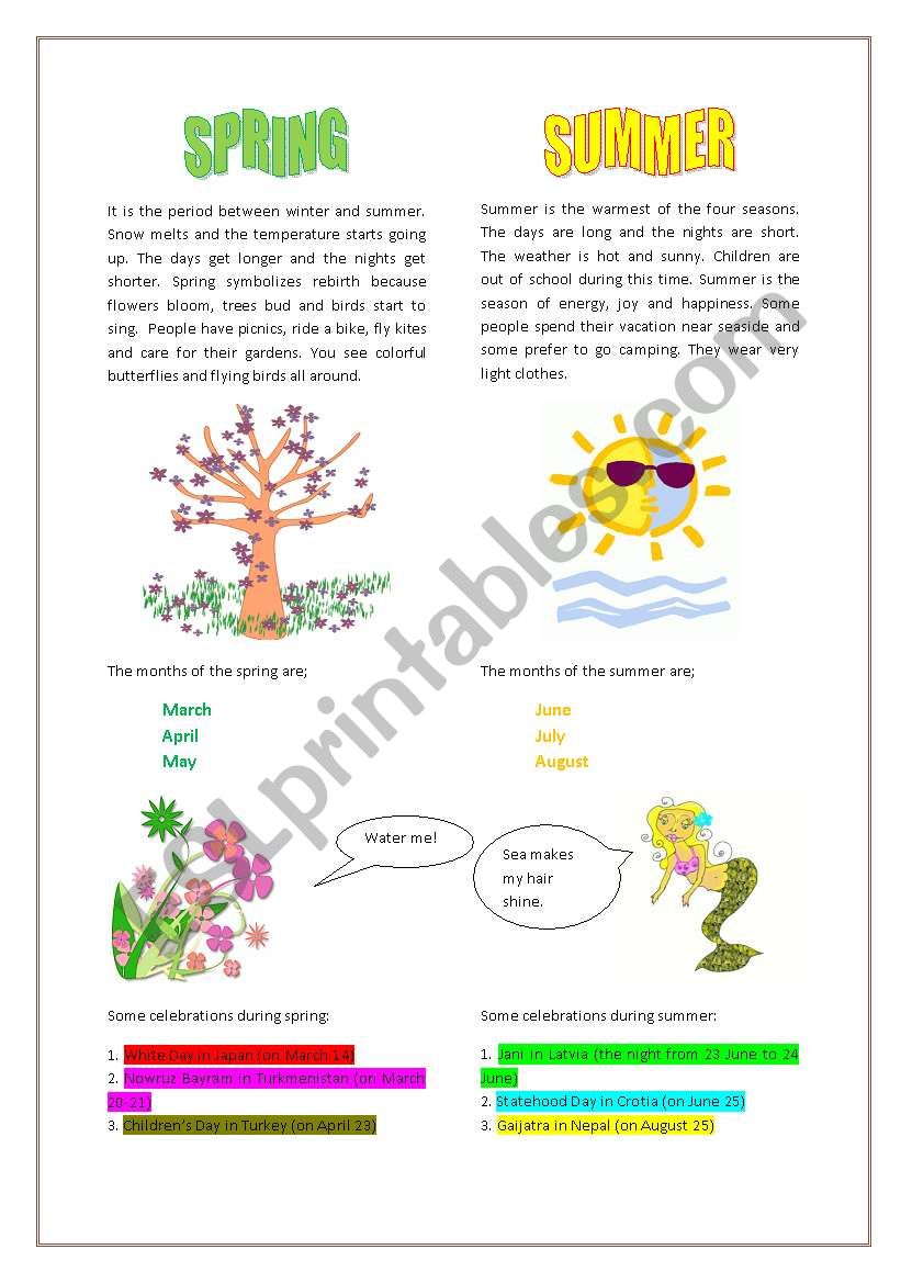 seasons worksheet