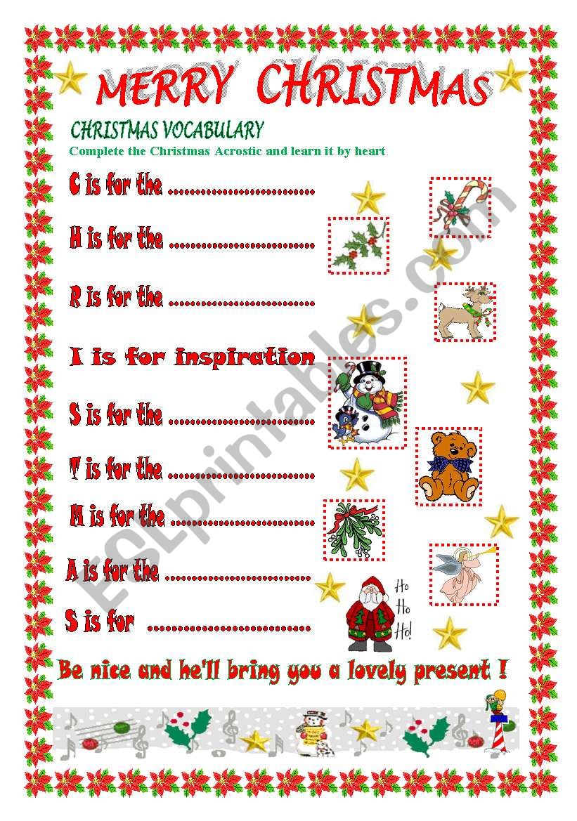 MERRY CHRISTMAS  ( part 2 ) worksheet