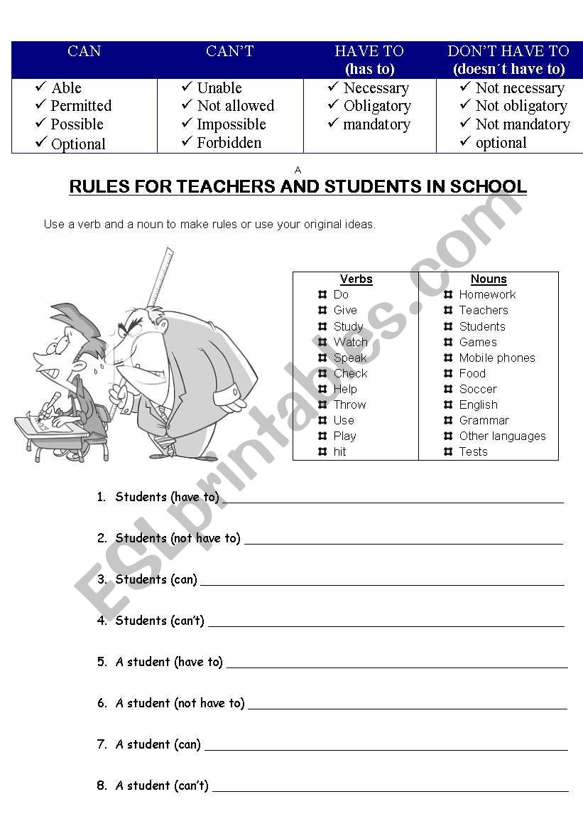 rules for teachers and students