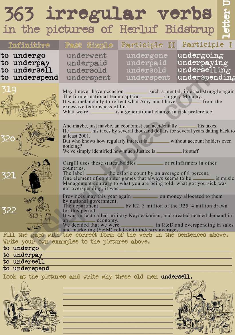 363 Irregular verbs in the pictures of Herluf Bidstrup