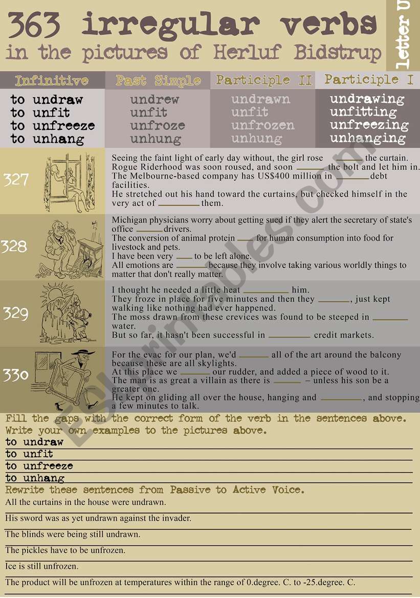 363 Irregular verbs in the pictures of Herluf Bidstrup